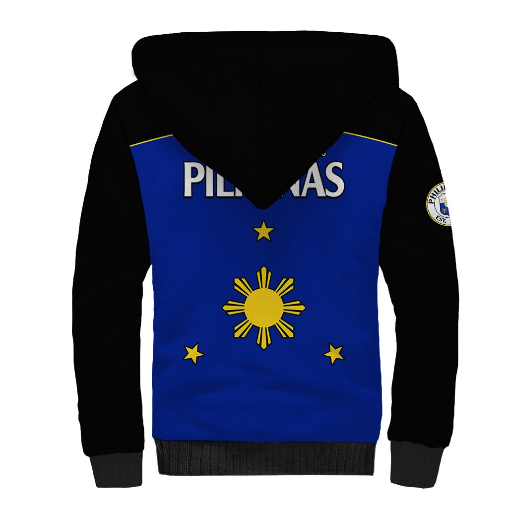 Philippines Concept Home Football Sherpa Hoodie Pilipinas Flag Black Style 2023