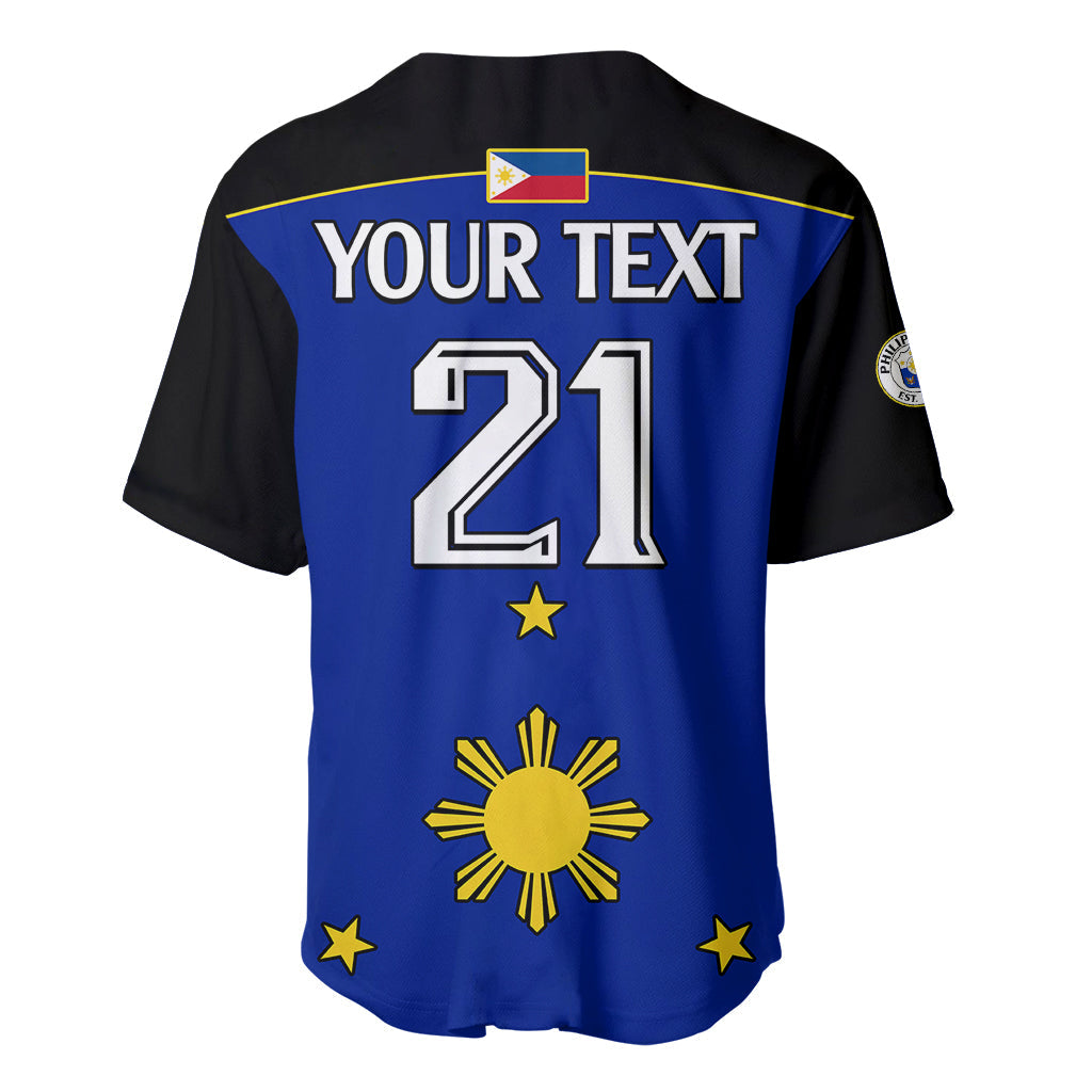 (Custom Text And Number) Philippines Concept Home Football Baseball Jersey Pilipinas Flag Black Style 2023