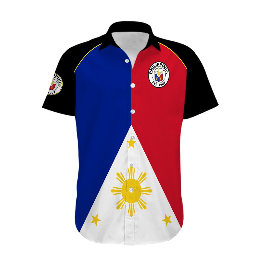 Custom Text And Number Philippines Concept Home Football Hawaiian Shirt Pilipinas Flag Black Style 2023
