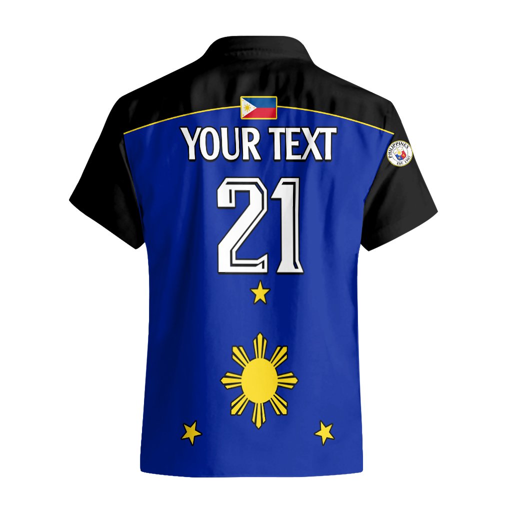 Custom Text And Number Philippines Concept Home Football Hawaiian Shirt Pilipinas Flag Black Style 2023