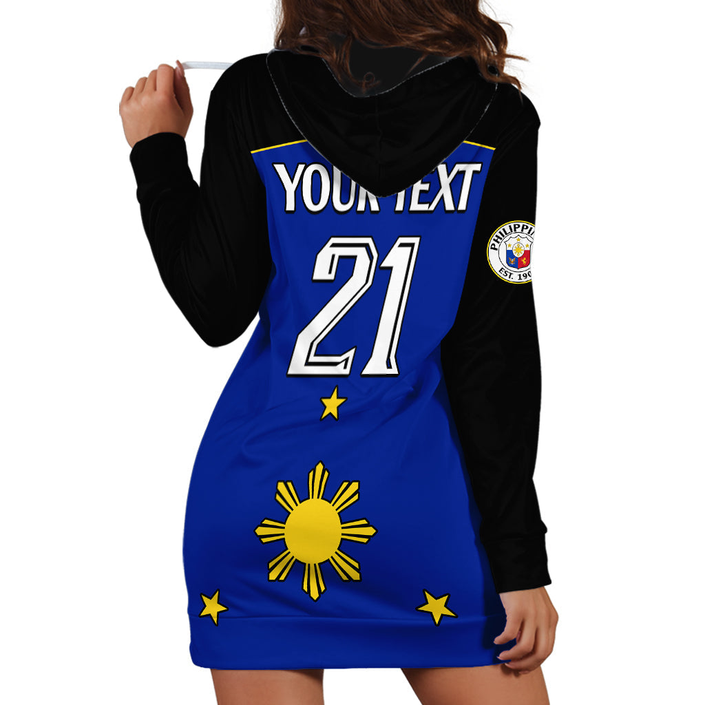 Custom Text And Number Philippines Concept Home Football Hoodie Dress Pilipinas Flag Black Style 2023