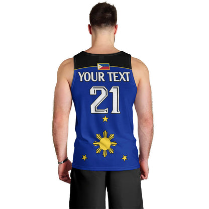 Custom Text And Number Philippines Concept Home Football Men Tank Top Pilipinas Flag Black Style 2023