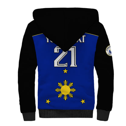 (Custom Text And Number) Philippines Concept Home Football Sherpa Hoodie Pilipinas Flag Black Style 2023