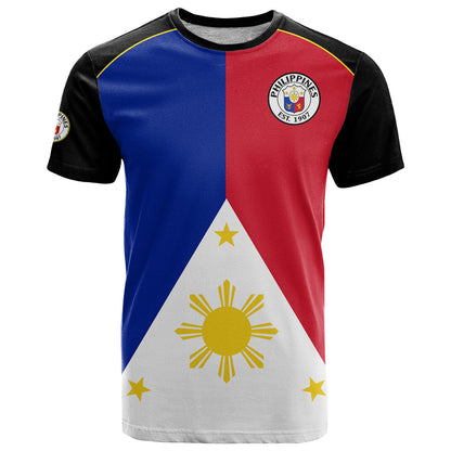 Custom Text And Number Philippines Concept Home Football T Shirt Pilipinas Flag Black Style 2023