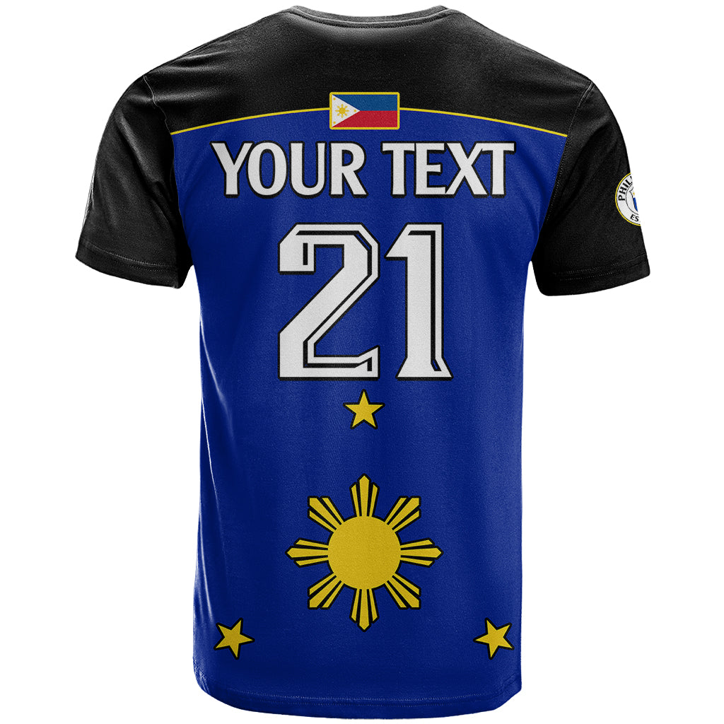 Custom Text And Number Philippines Concept Home Football T Shirt Pilipinas Flag Black Style 2023