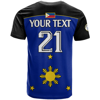Custom Text And Number Philippines Concept Home Football T Shirt Pilipinas Flag Black Style 2023