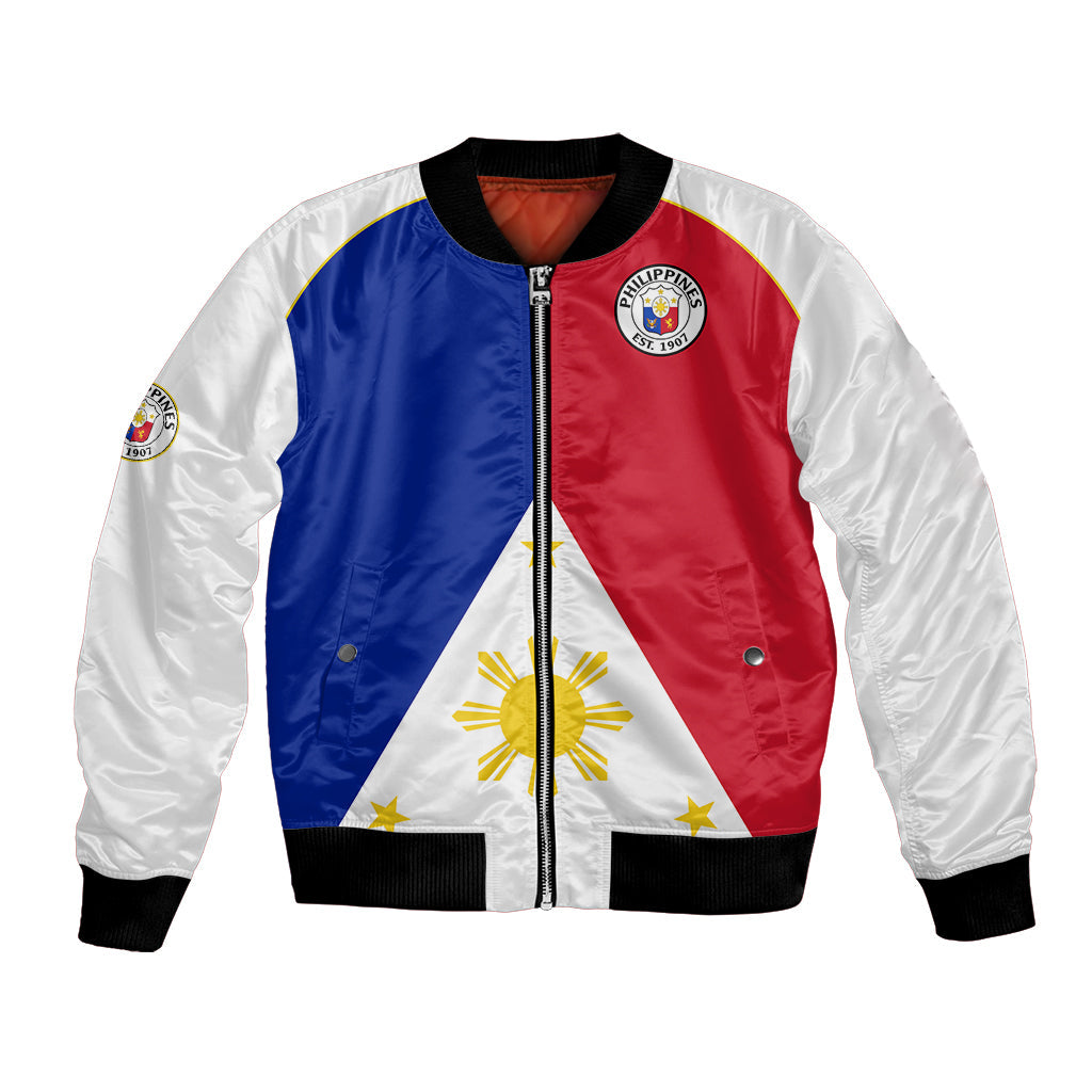 Philippines Concept Home Football Bomber Jacket Pilipinas Flag White Style 2023