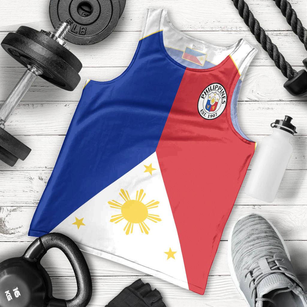 Philippines Concept Home Football Men Tank Top Pilipinas Flag White Style 2023