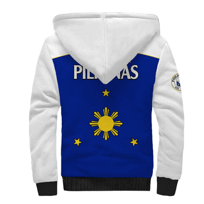 Philippines Concept Home Football Sherpa Hoodie Pilipinas Flag White Style 2023