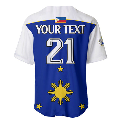 (Custom Text And Number) Philippines Concept Home Football Baseball Jersey Pilipinas Flag White Style 2023