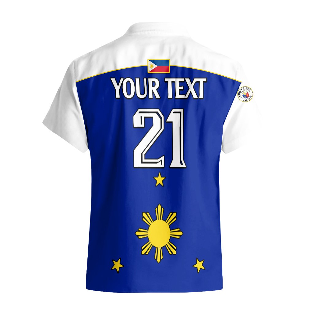 Custom Text And Number Philippines Concept Home Football Hawaiian Shirt Pilipinas Flag White Style 2023