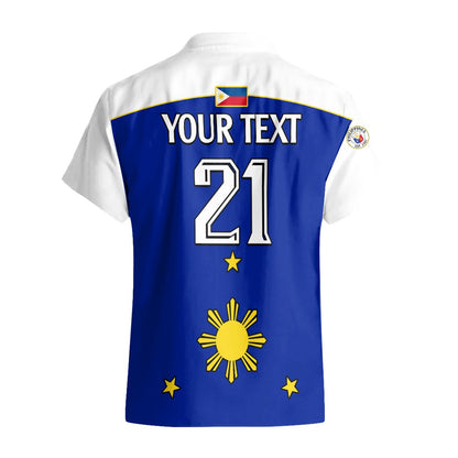 Custom Text And Number Philippines Concept Home Football Hawaiian Shirt Pilipinas Flag White Style 2023