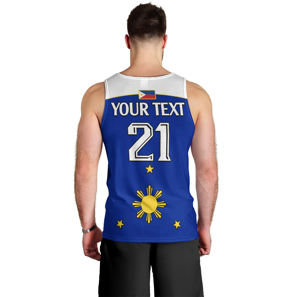 Custom Text And Number Philippines Concept Home Football Men Tank Top Pilipinas Flag White Style 2023