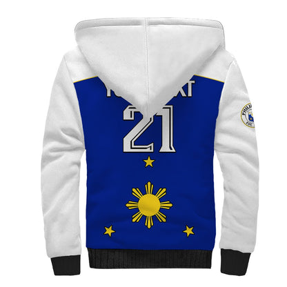 (Custom Text And Number) Philippines Concept Home Football Sherpa Hoodie Pilipinas Flag White Style 2023