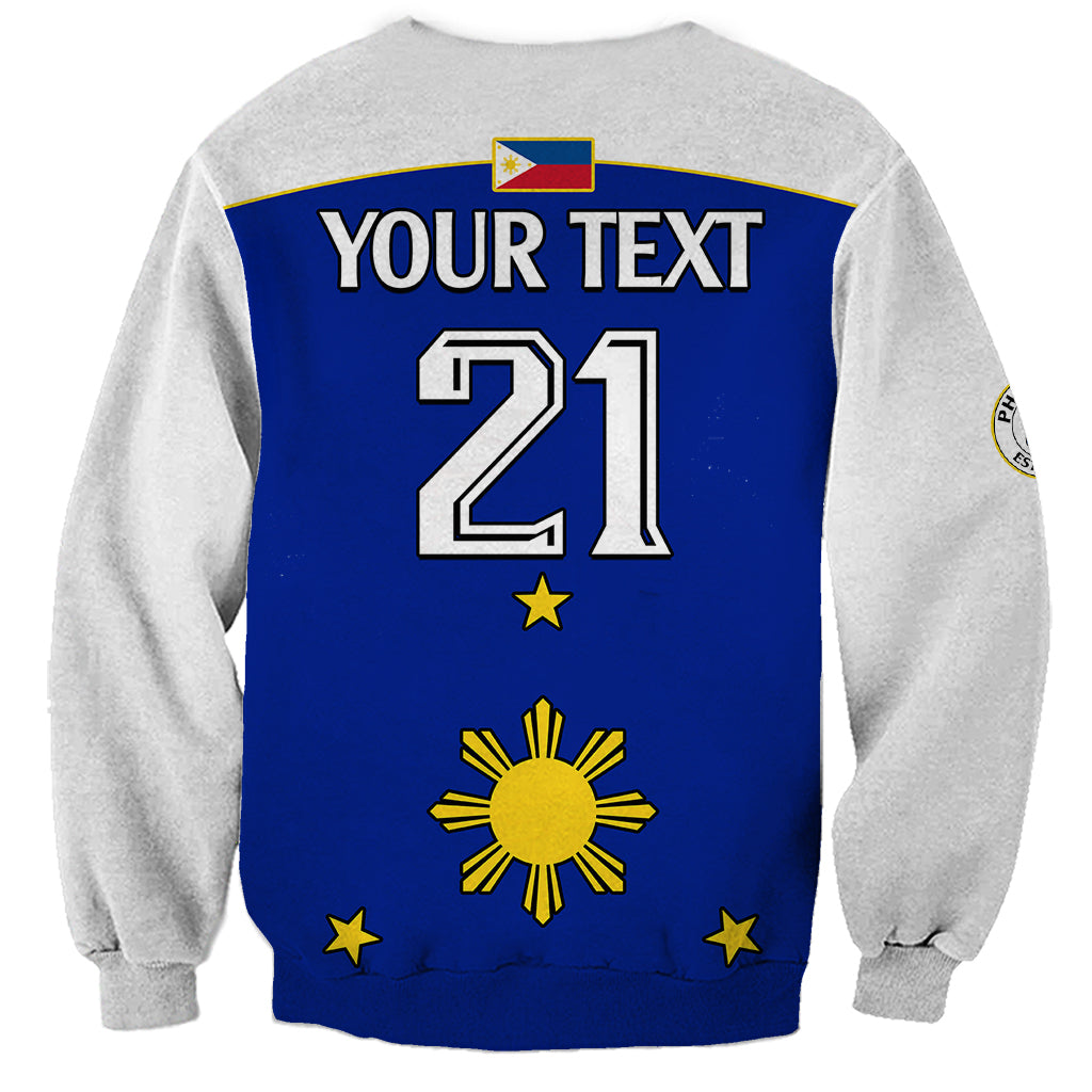 Custom Text And Number Philippines Concept Home Football Sweatshirt Pilipinas Flag White Style 2023