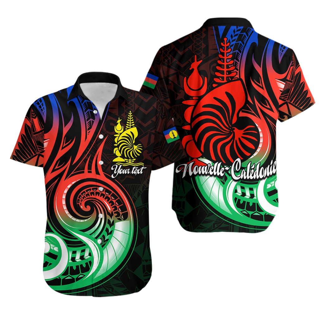 Custom Personalised New Caledonia Hawaiian Shirt Emblem Nautilus Shell