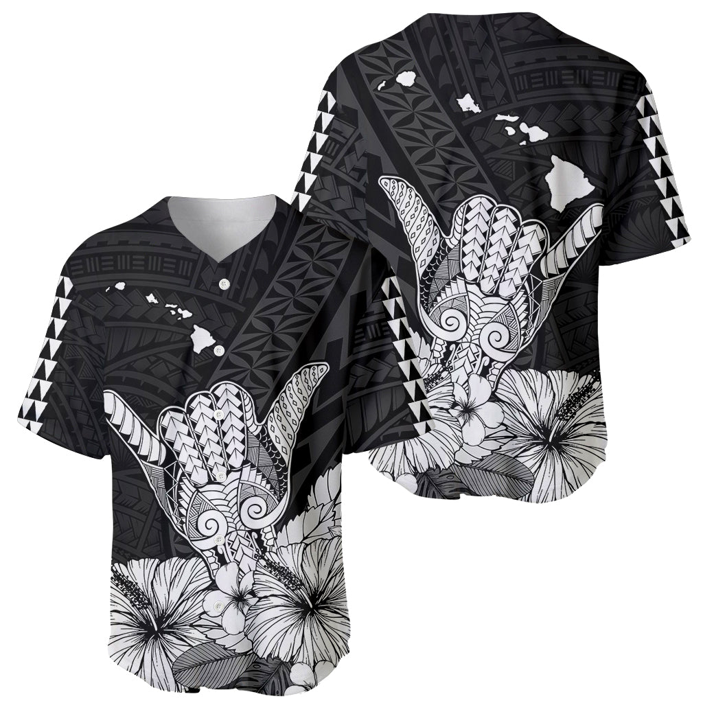 Hawaii Shaka Sign Baseball Jersey Black Version