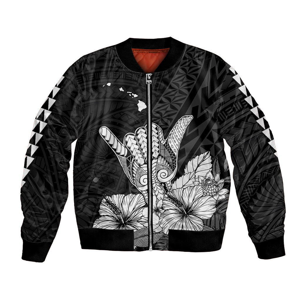 Hawaii Shaka Sign Bomber Jacket Black Version