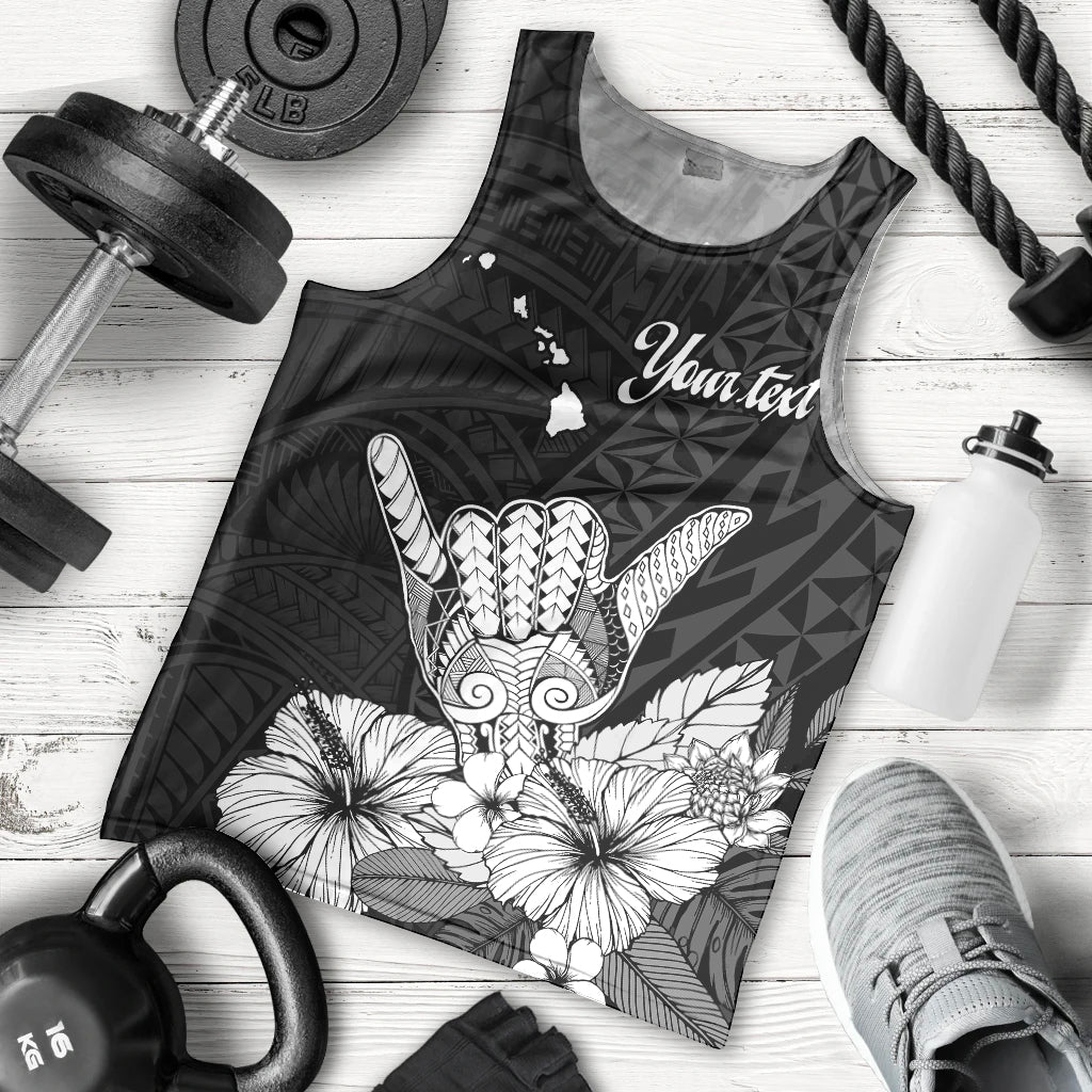 Custom Personalised Hawaii Shaka Sign Men Tank Top Black Version
