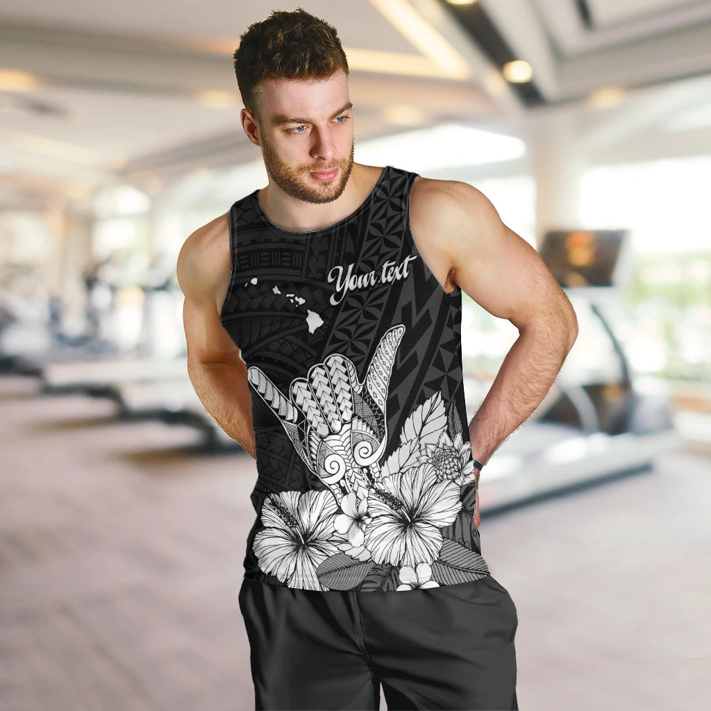 Custom Personalised Hawaii Shaka Sign Men Tank Top Black Version
