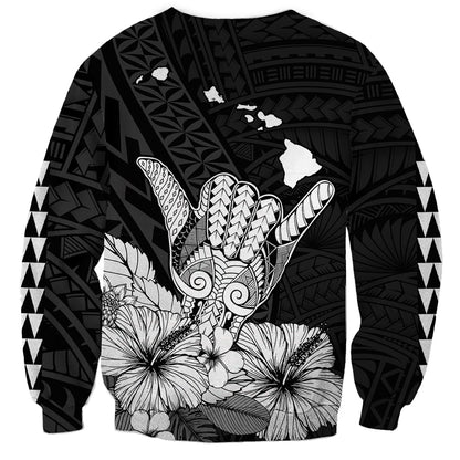 Custom Personalised Hawaii Shaka Sign Sweatshirt Black Version