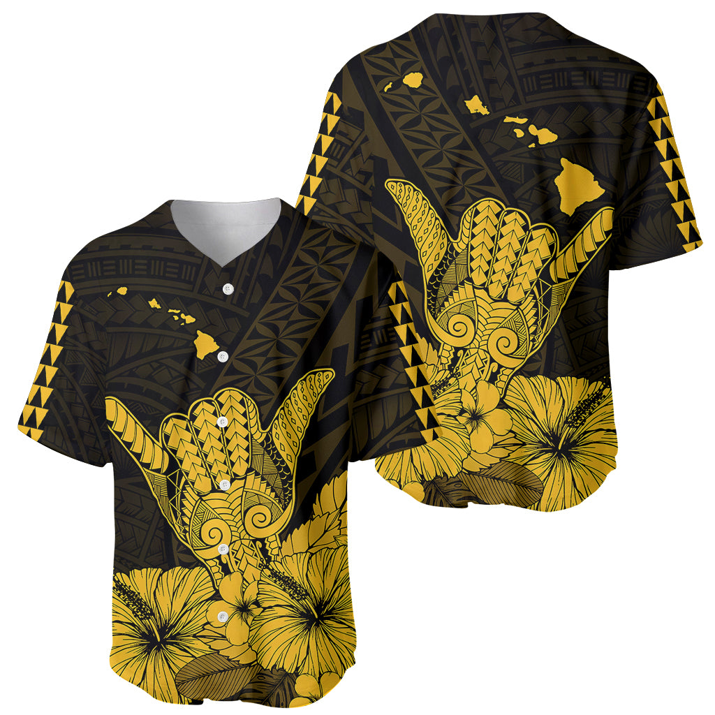 Hawaii Shaka Sign Baseball Jersey Gold Version
