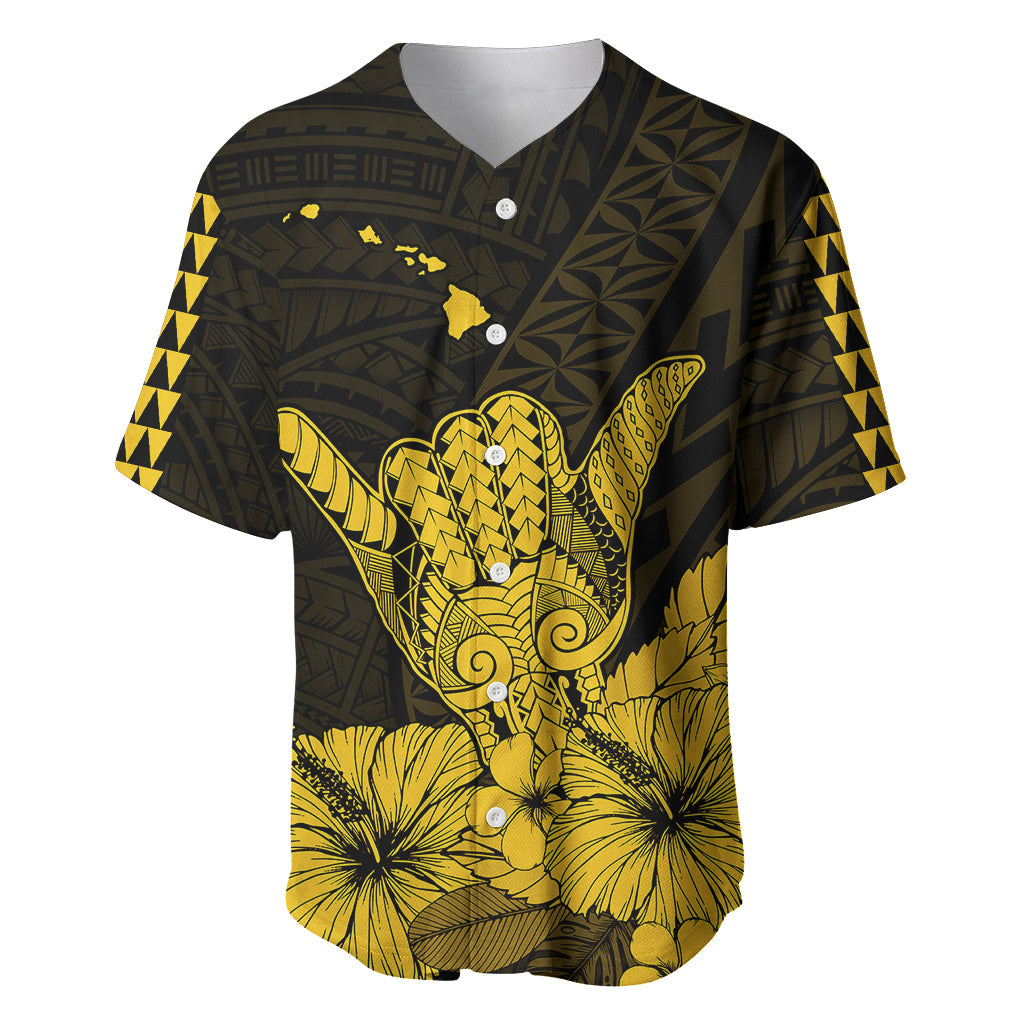 Hawaii Shaka Sign Baseball Jersey Gold Version