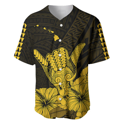 Hawaii Shaka Sign Baseball Jersey Gold Version