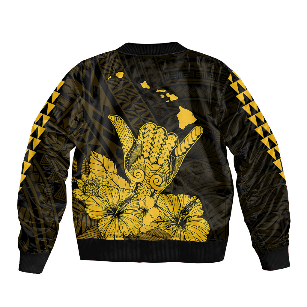 Hawaii Shaka Sign Bomber Jacket Gold Version