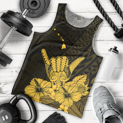 Hawaii Shaka Sign Men Tank Top Gold Version
