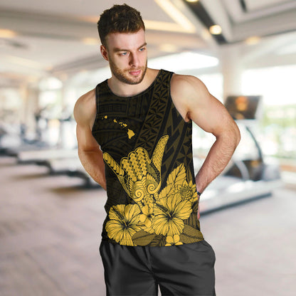 Hawaii Shaka Sign Men Tank Top Gold Version