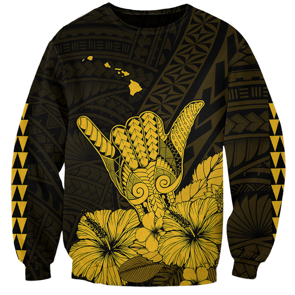 Hawaii Shaka Sign Sweatshirt Gold Version