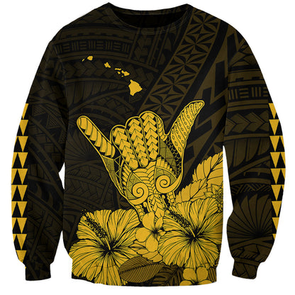 Hawaii Shaka Sign Sweatshirt Gold Version