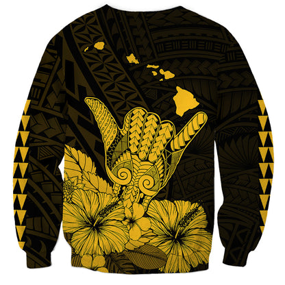 Hawaii Shaka Sign Sweatshirt Gold Version
