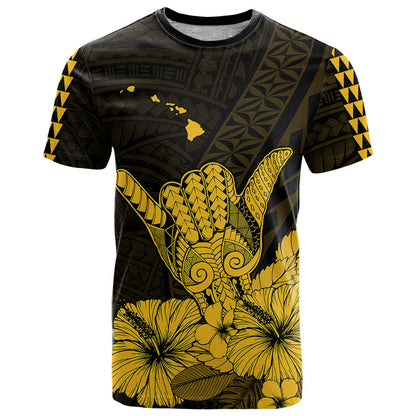 Hawaii Shaka Sign T Shirt Gold Version