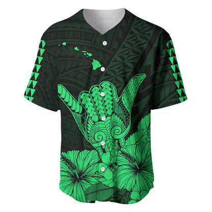 Hawaii Shaka Sign Baseball Jersey Green Version