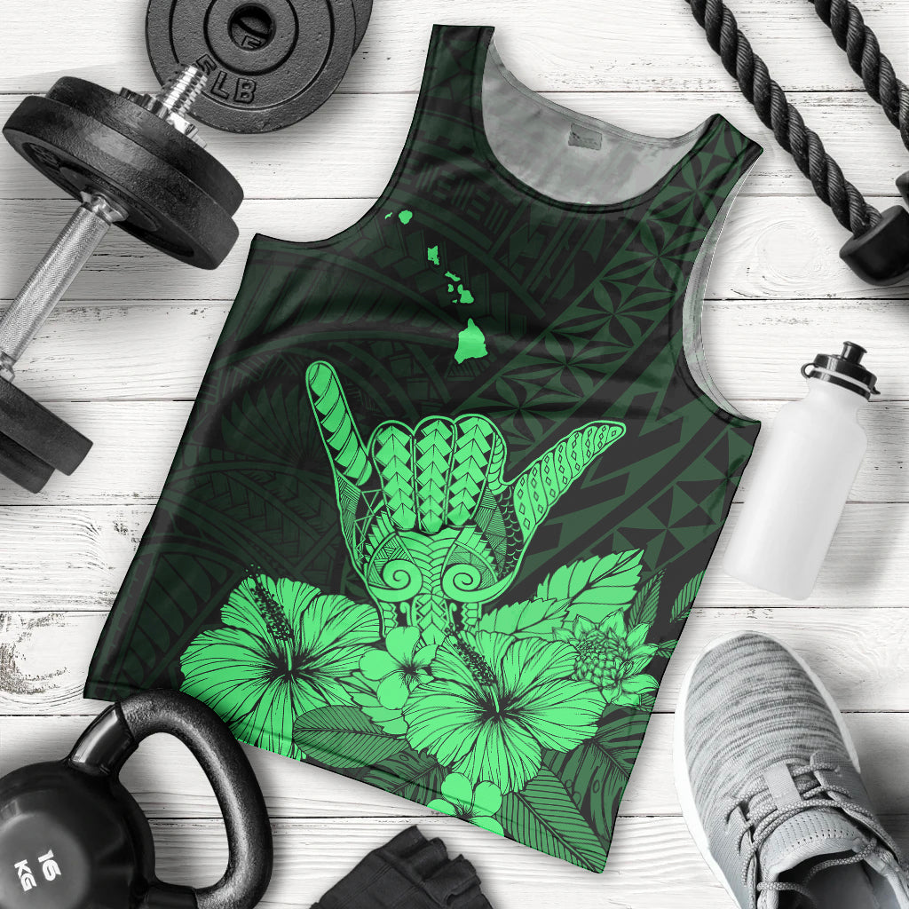 Hawaii Shaka Sign Men Tank Top Green Version
