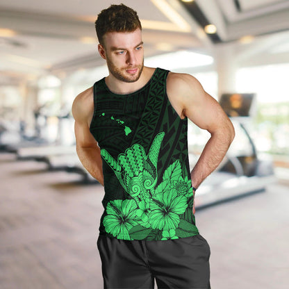 Hawaii Shaka Sign Men Tank Top Green Version