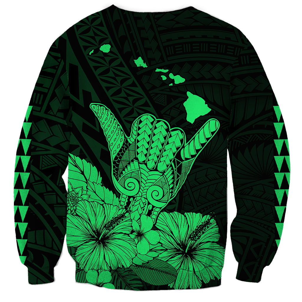 Hawaii Shaka Sign Sweatshirt Green Version