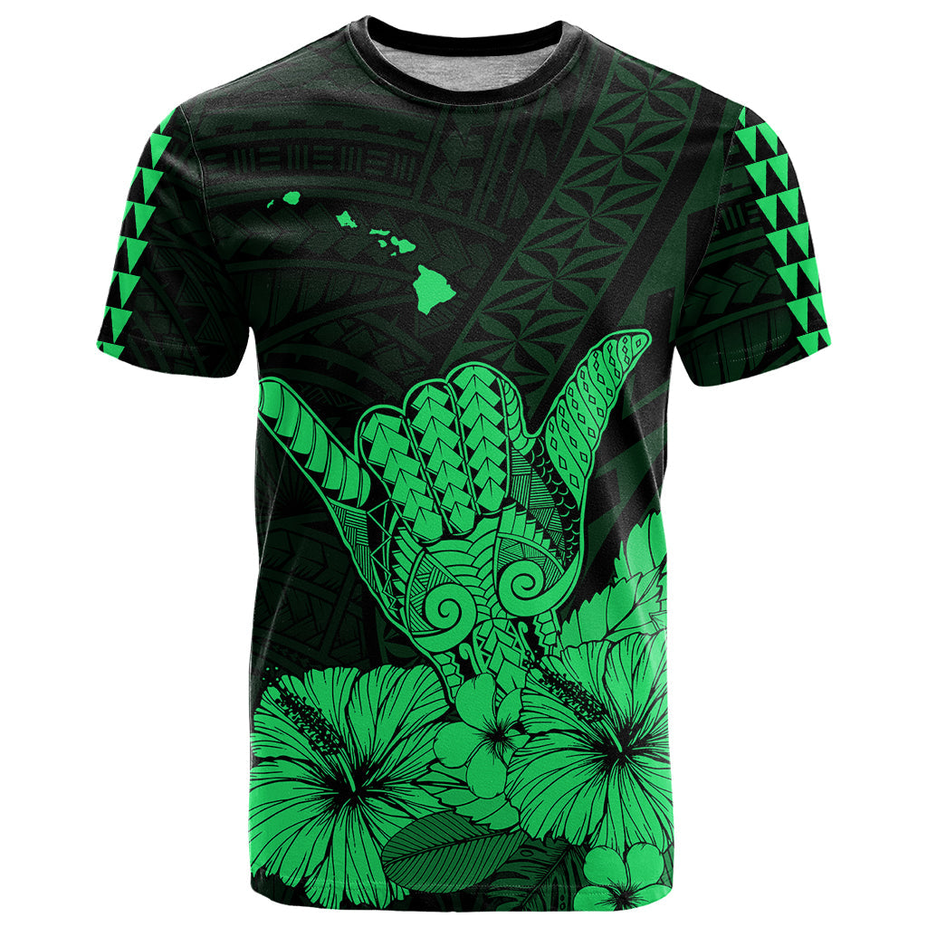 Hawaii Shaka Sign T Shirt Green Version