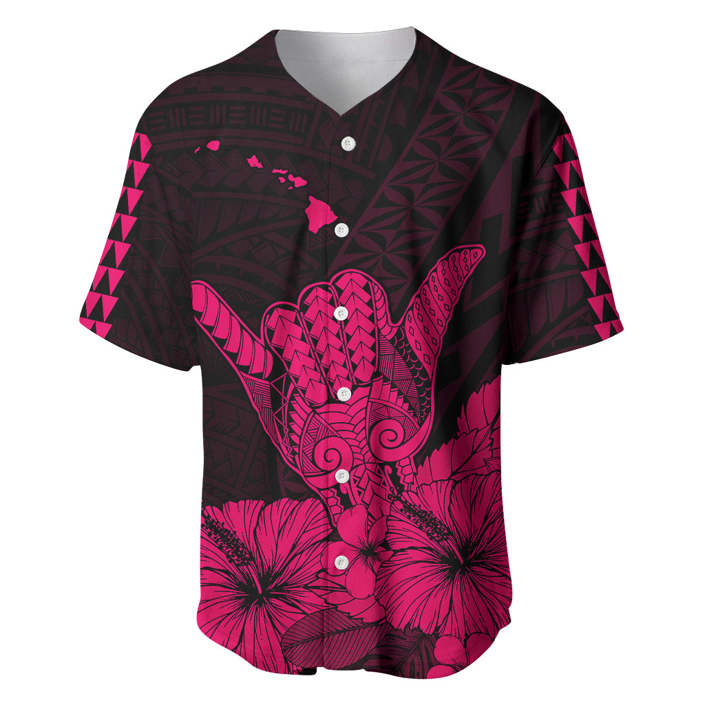 Hawaii Shaka Sign Baseball Jersey Pink Version