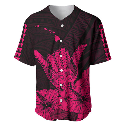 Hawaii Shaka Sign Baseball Jersey Pink Version