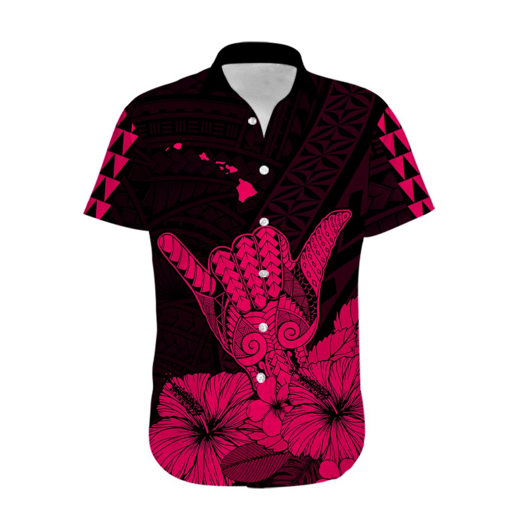 Hawaii Shaka Sign Hawaiian Shirt Pink Version