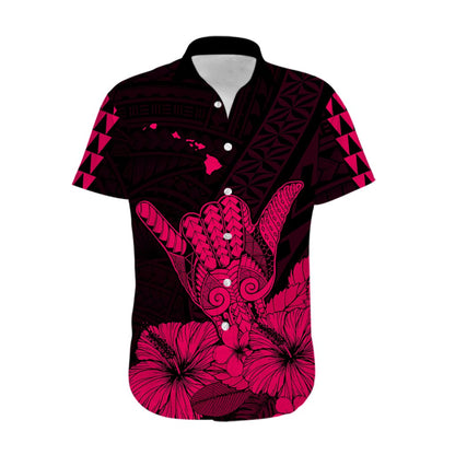 Hawaii Shaka Sign Hawaiian Shirt Pink Version