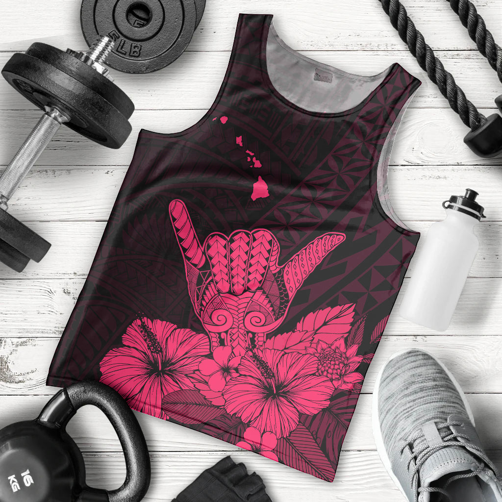Hawaii Shaka Sign Men Tank Top Pink Version