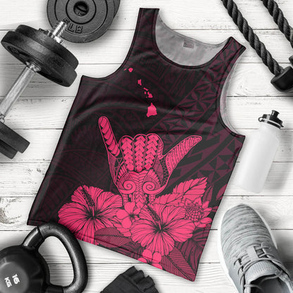 Hawaii Shaka Sign Men Tank Top Pink Version
