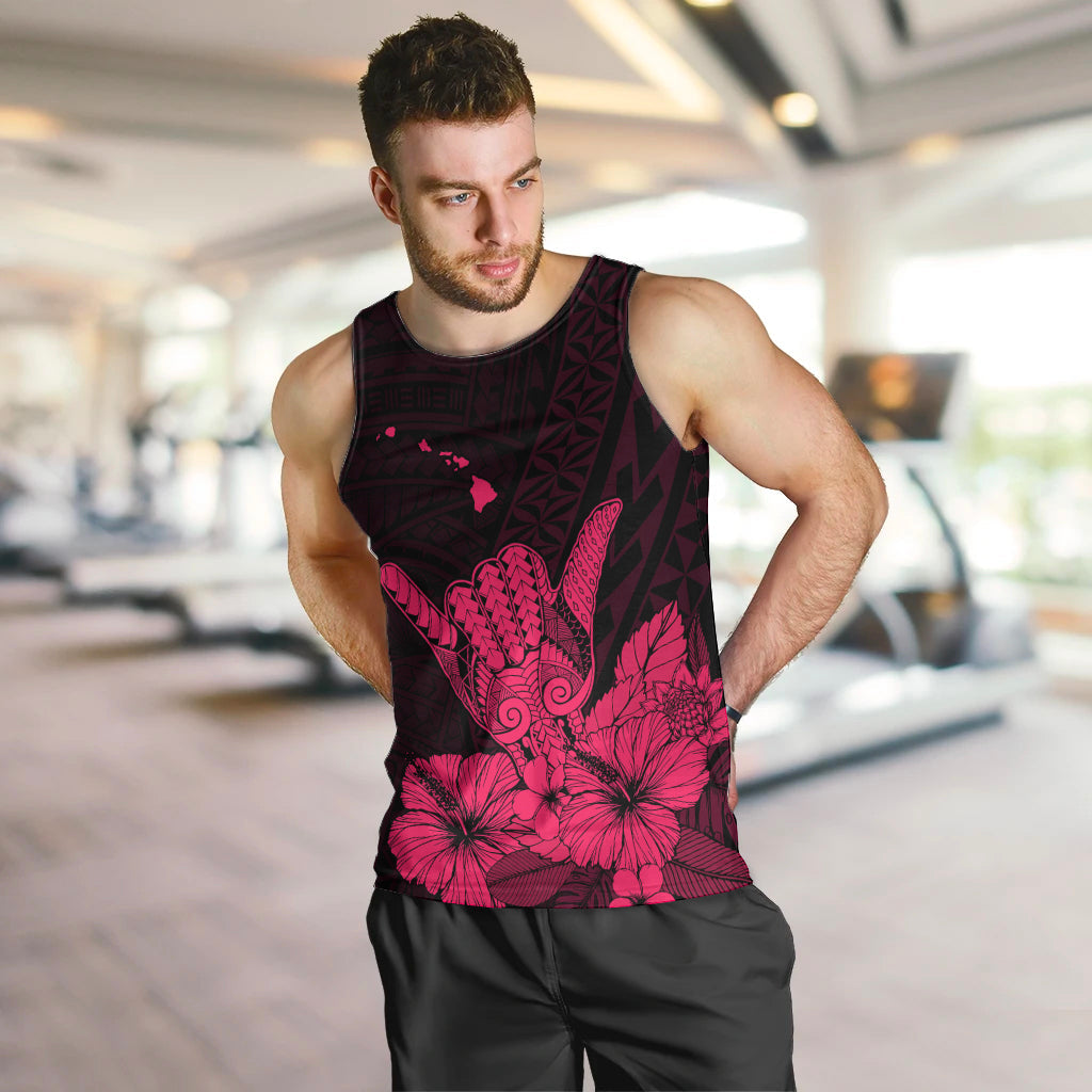 Hawaii Shaka Sign Men Tank Top Pink Version