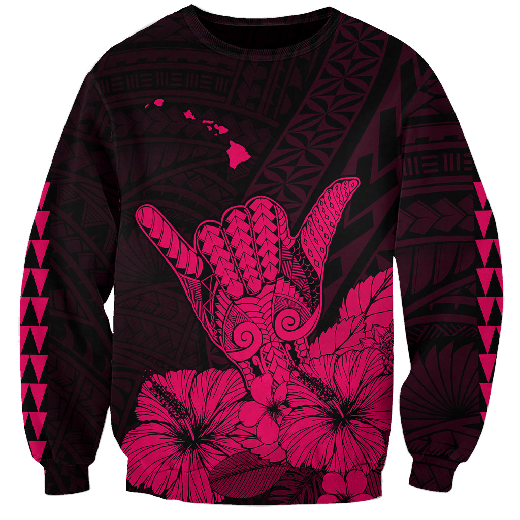 Hawaii Shaka Sign Sweatshirt Pink Version