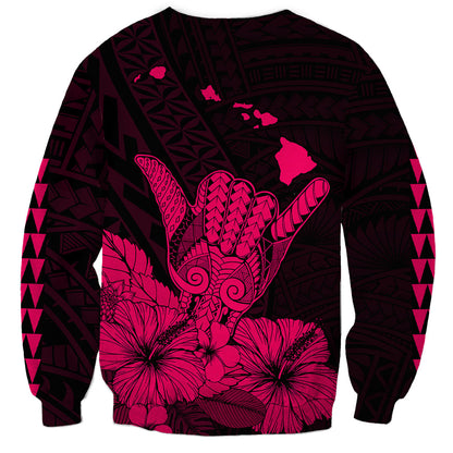 Hawaii Shaka Sign Sweatshirt Pink Version