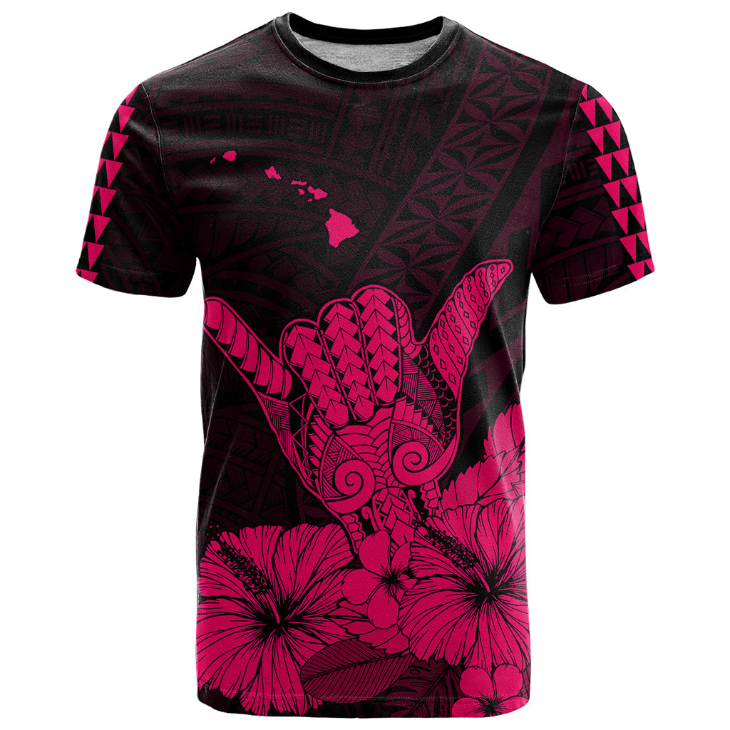 Hawaii Shaka Sign T Shirt Pink Version